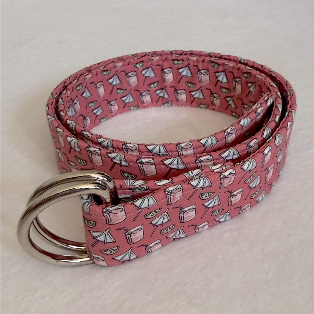 Vineyard Vines | Cocktail Drink Umbrella Classic D-Ring Cotton Ribbon Belt (S)
